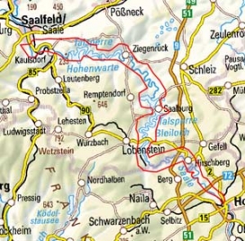 Abgrenzung der Landschaft "Oberes Saaletal" (41002)