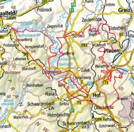 Abgrenzung der Landschaft "Hochlagen des thüringisch-sächsischen Vogtlandes" (41004)