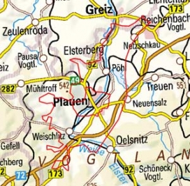 Abgrenzung der Landschaft "Untere Lagen des Mittelvogtländischen Kuppenlandes" (41100) Abgrenzung der Landschaft "Untere Lagen des Mittelvogtländischen Kuppenlandes" (41100)