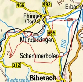 Abgrenzung der Landschaft "Westliches Flachland der unteren Riss" (4201) Abgrenzung der Landschaft "Westliches Flachland der unteren Riss" (4201)