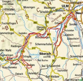 Abgrenzung der Landschaft "Donautal zwischen Mengen und Ulm Unteres Risstal" (4204) Abgrenzung der Landschaft "Donautal zwischen Mengen und Ulm Unteres Risstal" (4204)