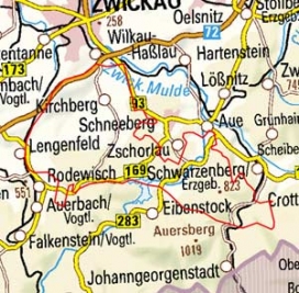 Abgrenzung der Landschaft "Untere Lagen des Westerzgebirges" (42101)