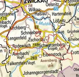 Abgrenzung der Landschaft "Untere Lagen des Westerzgebirges" (42101) Abgrenzung der Landschaft "Untere Lagen des Westerzgebirges" (42101)