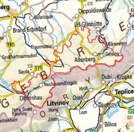 Abgrenzung der Landschaft "Obere Lagen des Osterzgebirges" (42200) Abgrenzung der Landschaft "Obere Lagen des Osterzgebirges" (42200)