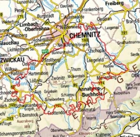 Abgrenzung der Landschaft "Untere Lagen des Mittelerzgebirges" (42300)