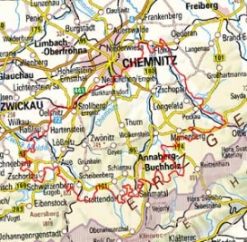 Abgrenzung der Landschaft "Untere Lagen des Mittelerzgebirges" (42300) Abgrenzung der Landschaft "Untere Lagen des Mittelerzgebirges" (42300)