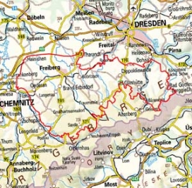 Abgrenzung der Landschaft "Untere Lagen des Osterzgebirges" (42400) Abgrenzung der Landschaft "Untere Lagen des Osterzgebirges" (42400)
