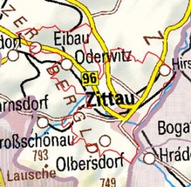 Abgrenzung der Landschaft "Zittauer und Oderwitzer Becken" (44001)