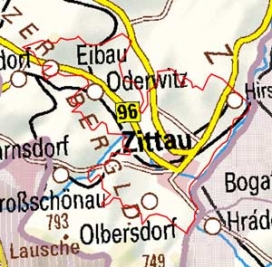 Abgrenzung der Landschaft "Zittauer und Oderwitzer Becken" (44001) Abgrenzung der Landschaft "Zittauer und Oderwitzer Becken" (44001)