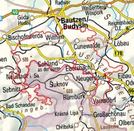 Abgrenzung der Landschaft "Oberlausitzer Bergland" (44100) Abgrenzung der Landschaft "Oberlausitzer Bergland" (44100)