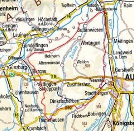 Abgrenzung der Landschaft "Zusamplatten und Staufenberggebiet" (4601) Abgrenzung der Landschaft "Zusamplatten und Staufenberggebiet" (4601)