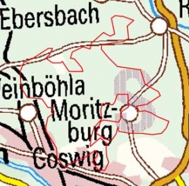 Abgrenzung der Landschaft "Friedewald-Moritzburger Wald- und Teichgebiet" (46101)