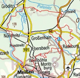 Abgrenzung der Landschaft "Grossenhainer Pflege" (46200)