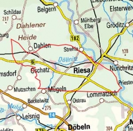 Abgrenzung der Landschaft "Oschatz-Riesaer Altmoränenplatte" (46400)