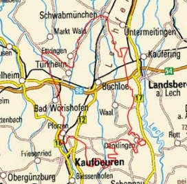 Abgrenzung der Landschaft "Obere Lech-Wertach-Ebene" (4700)