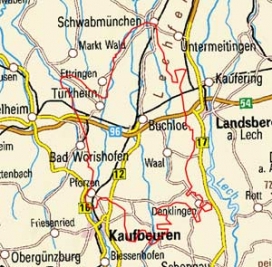 Abgrenzung der Landschaft "Obere Lech-Wertach-Ebene" (4700) Abgrenzung der Landschaft "Obere Lech-Wertach-Ebene" (4700)