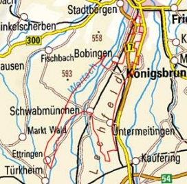 Abgrenzung der Landschaft "Untere Lech-Wertach-Ebene" (4701) Abgrenzung der Landschaft "Untere Lech-Wertach-Ebene" (4701)