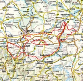 Abgrenzung der Landschaft "Ilm-Saale- und Ohrdrufer Platte" (47400) Abgrenzung der Landschaft "Ilm-Saale- und Ohrdrufer Platte" (47400)