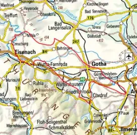 Abgrenzung der Landschaft "Westthüringer Berg- und Hügelland" (48100)