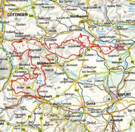 Abgrenzung der Landschaft "Ringau Obereichsfeld sowie Südabdachung von Dün und Hainleite" (48300)