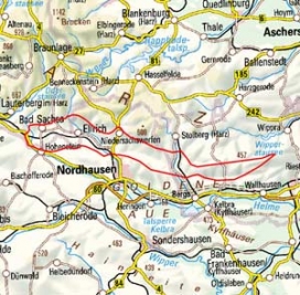 Abgrenzung der Landschaft "Südharzer Zechsteingürtel" (48500)