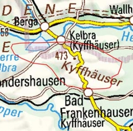 Abgrenzung der Landschaft "Kyffhäuser" (48600) Abgrenzung der Landschaft "Kyffhäuser" (48600)