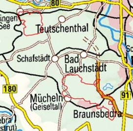 Abgrenzung der Landschaft "Bergbaulandschaft Amsdorf und Geiseltal" (48903)