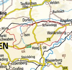 Abgrenzung der Landschaft "Oberes Isen-Sempt-Hügelland" (5201) Abgrenzung der Landschaft "Oberes Isen-Sempt-Hügelland" (5201)