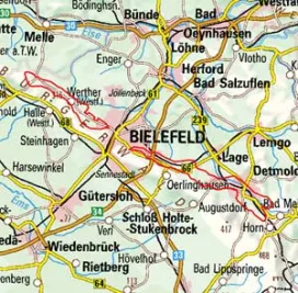 Abgrenzung der Landschaft "Werther-Oerlinghausener Osning-Vorberge" (53001)