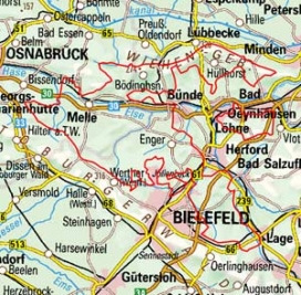 Abgrenzung der Landschaft "Ravensberger Hügelland" (53101) Abgrenzung der Landschaft "Ravensberger Hügelland" (53101)
