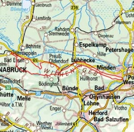 Abgrenzung der Landschaft "Östliches Wiehengebirge Meesdorfer Höhen" (53201) Abgrenzung der Landschaft "Östliches Wiehengebirge Meesdorfer Höhen" (53201)