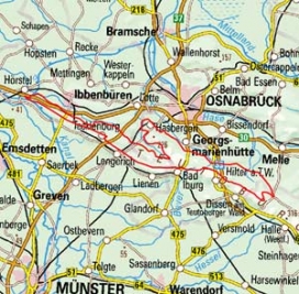 Abgrenzung der Landschaft "Osnabrücker Osning" (53401) Abgrenzung der Landschaft "Osnabrücker Osning" (53401)