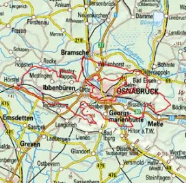 Abgrenzung der Landschaft "Osnabrücker Hügelland" (53501)