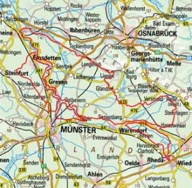 Abgrenzung der Landschaft "Nordmünsterländer Sande" (54002) Abgrenzung der Landschaft "Nordmünsterländer Sande" (54002)