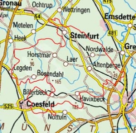 Abgrenzung der Landschaft "Burgsteinfurter Land" (54101)