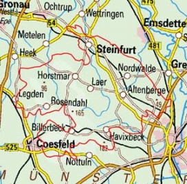 Abgrenzung der Landschaft "Burgsteinfurter Land" (54101) Abgrenzung der Landschaft "Burgsteinfurter Land" (54101)