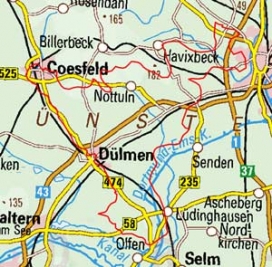 Abgrenzung der Landschaft "Parklandschaft westlich von Münster" (54102) Abgrenzung der Landschaft "Parklandschaft westlich von Münster" (54102)
