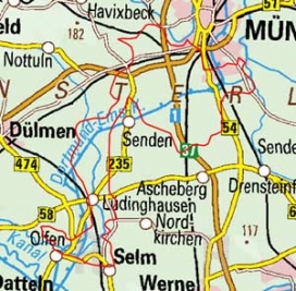 Abgrenzung der Landschaft "Davert Niederung der Stever" (54103)