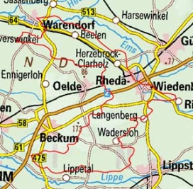 Abgrenzung der Landschaft "Wiedenbrücker Land" (54108) Abgrenzung der Landschaft "Wiedenbrücker Land" (54108)