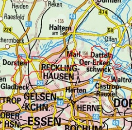 Abgrenzung der Landschaft "Nördliches Emscherland" (54301)