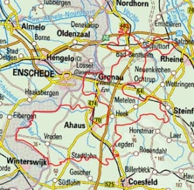 Abgrenzung der Landschaft "Nördliche Westmünsterländer Parklandschaft" (54401) Abgrenzung der Landschaft "Nördliche Westmünsterländer Parklandschaft" (54401)