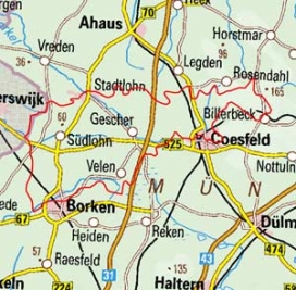 Abgrenzung der Landschaft "Westmünsterländer Geest" (54404) Abgrenzung der Landschaft "Westmünsterländer Geest" (54404)