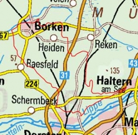 Abgrenzung der Landschaft "Lembecker Sandplatten" (54407) Abgrenzung der Landschaft "Lembecker Sandplatten" (54407)
