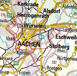 Abgrenzung der Landschaft "Vennvorland Aachener Hügelland" (56001) Abgrenzung der Landschaft "Vennvorland Aachener Hügelland" (56001)