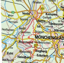 Abgrenzung der Landschaft "Elmpt-Kaldenkirchener Grenzwaldungen Effeld-Ophovener Heidewald" (57101)