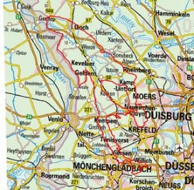 Abgrenzung der Landschaft "Mittleres Nierstal Untere Niersniederung Hülser Bruch Dachsbruch Vluynbusch" (57201) Abgrenzung der Landschaft "Mittleres Nierstal Untere Niersniederung Hülser Bruch Dachsbruch Vluynbusch" (57201)