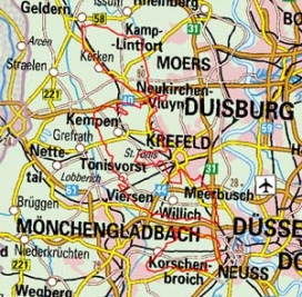 Abgrenzung der Landschaft "Krefelder Lehmplatten der linken Rheinmittelterrasse" (57302) Abgrenzung der Landschaft "Krefelder Lehmplatten der linken Rheinmittelterrasse" (57302)