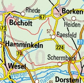 Abgrenzung der Landschaft "Südliche Brünen-Schermbecker Sandplatten" (57803) Abgrenzung der Landschaft "Südliche Brünen-Schermbecker Sandplatten" (57803)