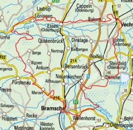 Abgrenzung der Landschaft "Bersenbrücker Land" (58500) Abgrenzung der Landschaft "Bersenbrücker Land" (58500)