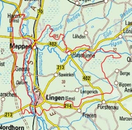 Abgrenzung der Landschaft "Lingener Land" (58600)